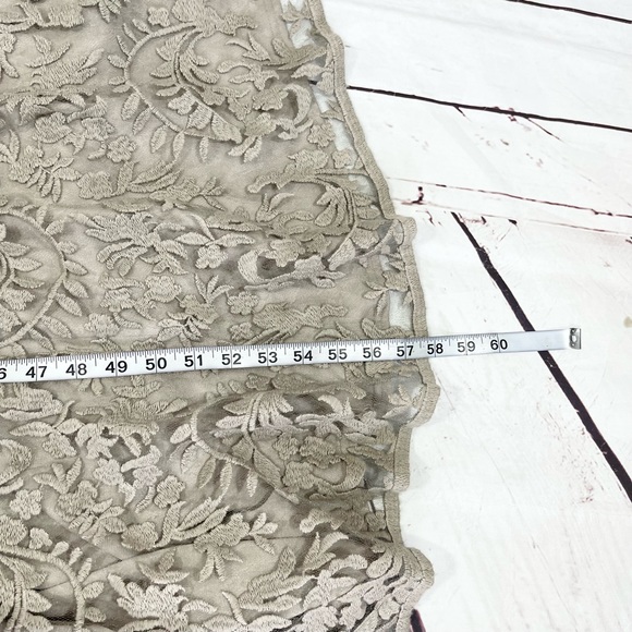 Tadashi Shoji Max Lace Dress Women’s Size 6 Off The Shoulder Taupe Belted. - Picture 13 of 13